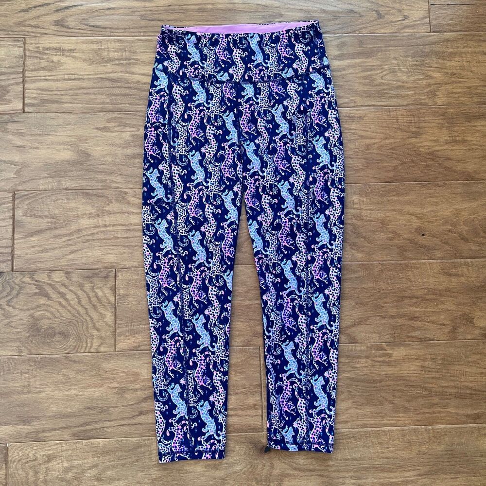 Lilly Pulitzer Luxletic Weekender High Rise Midi Legging M On the Catwalk UPF 50